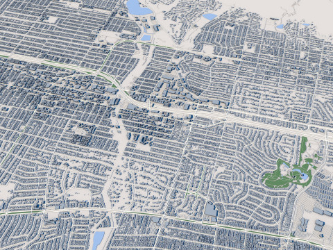 Cityscape Altadena Los Angeles County California United States 3D Model
