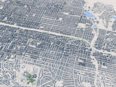 Cityscape Altadena Los Angeles County California United States 3D Model