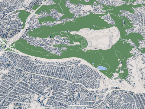 Cityscape Altadena Los Angeles County California United States 3D Model