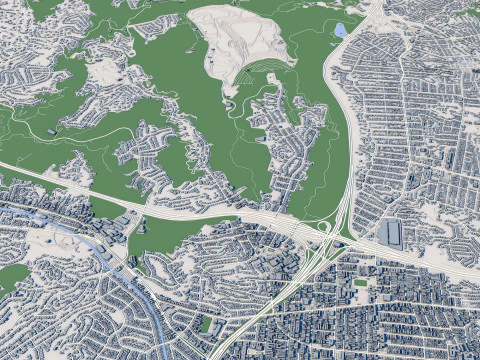 Cityscape Altadena Los Angeles County California United States 3D Model