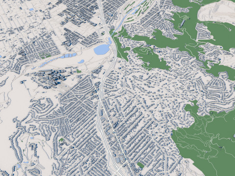 Cityscape Altadena Los Angeles County California United States 3D Model