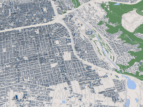 Cityscape Altadena Los Angeles County California United States 3D Model