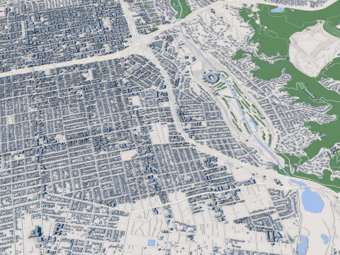 Cityscape Altadena Los Angeles County California United States 3D Model