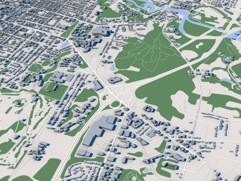 Cityscape Burlington Vermont USA 3D Модель