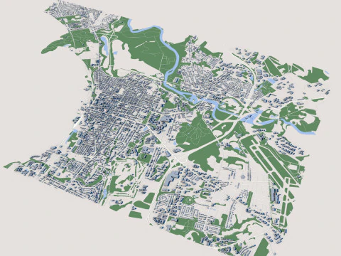 Cityscape Burlington Vermont USA 3D Model