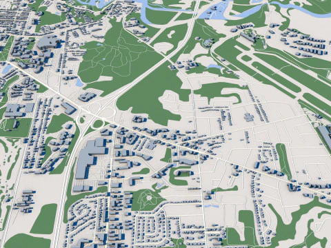 Cityscape Burlington Vermont USA 3D Model
