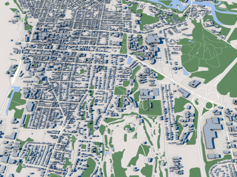 Cityscape Burlington Vermont USA Modelo 3D