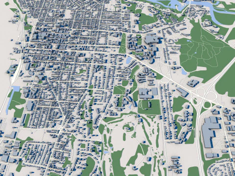 Cityscape Burlington Vermont USA 3D Model