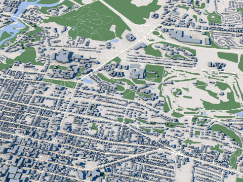 Cityscape Burlington Vermont USA 3D Model