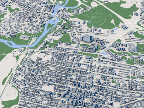 Cityscape Burlington Vermont USA 3D Model