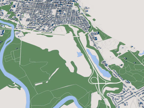 Cityscape Burlington Vermont USA 3D Model
