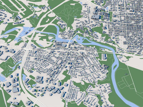 Cityscape Burlington Vermont USA 3D Model