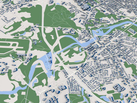 Cityscape Burlington Vermont USA 3D Model