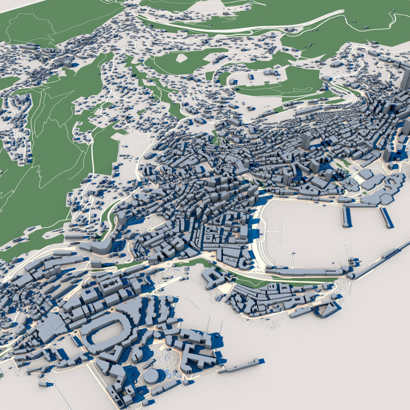 Cityscape Monte Carlo Monaco Modelo 3D .c4d .max .obj .3ds .fbx .stl .blend