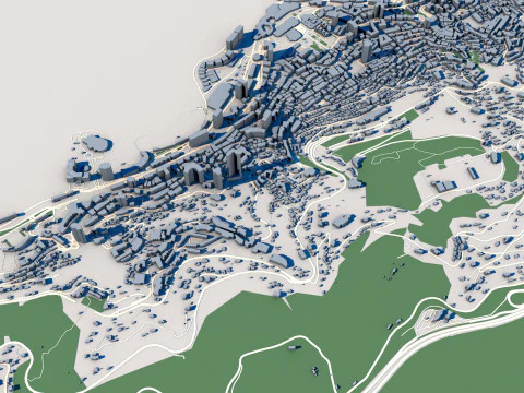 Cityscape Monte Carlo Monaco 3D Model