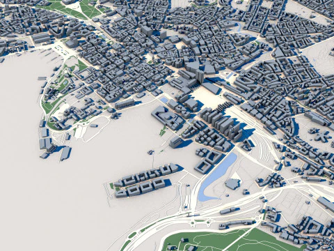 Şehir manzarası Oslo Norveç 3D Model