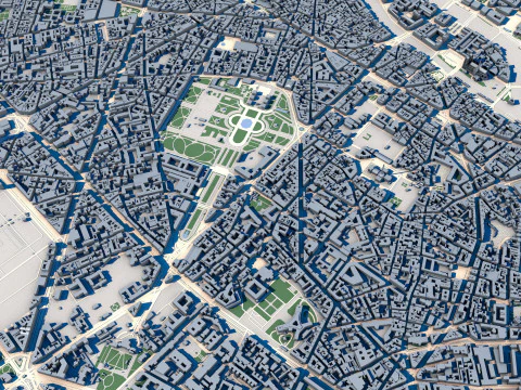 Paisagem urbana de Paris Fran&ccedil;a Modelo 3D