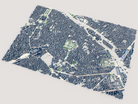 Cityscape Paris France 3D Model