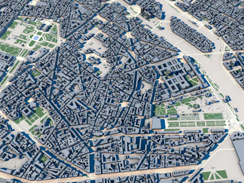 Cityscape Paris France 3D Model