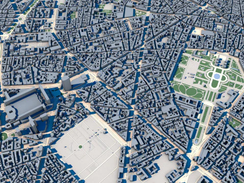 Cityscape Paris France 3D Model
