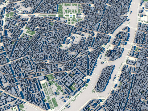 Cityscape Paris France Model 3D