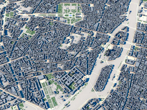 Cityscape Paris France 3D Model