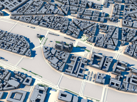 Cityscape Paris France Model 3D