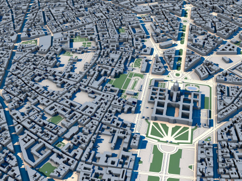 Cityscape Paris France Model 3D