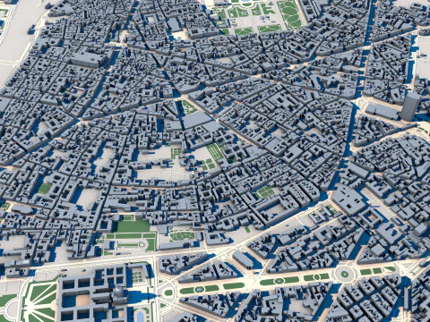Cityscape Paris France 3D Model