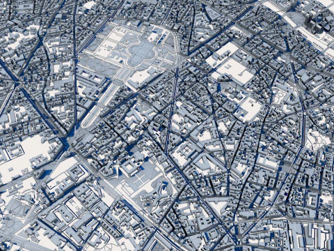Cityscape Paris France 3D Model