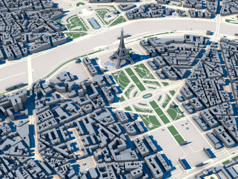 Cityscape Paris France Model 3D