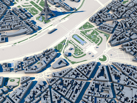 Cityscape Paris France Modello 3D