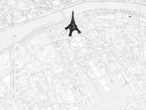 Cityscape Paris France Modello 3D