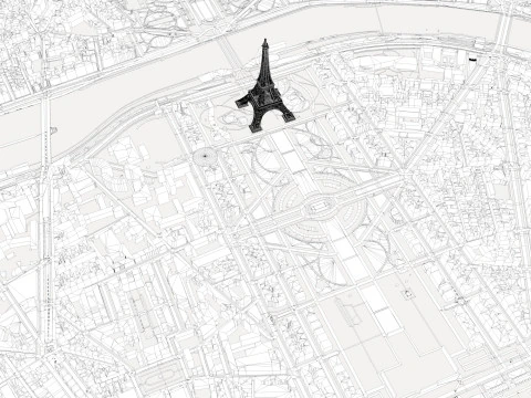 Cityscape Paris France 3D Model