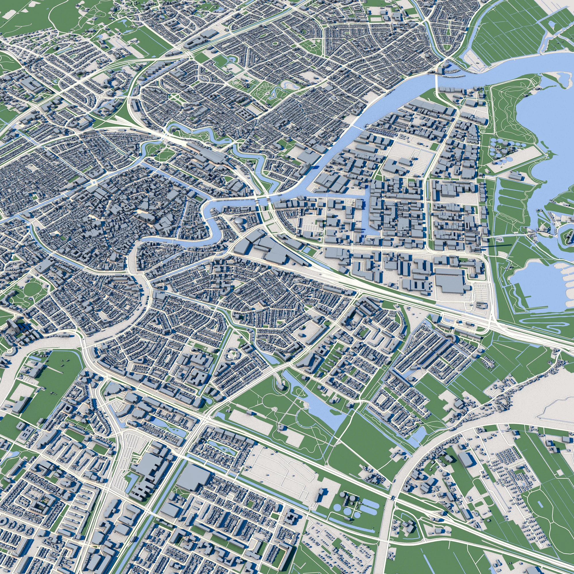 Haarlem City Netherlands 3D Model .c4d .max .obj .3ds .fbx .stl .blend 