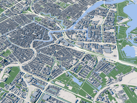Haarlem City Netherlands 3D Model