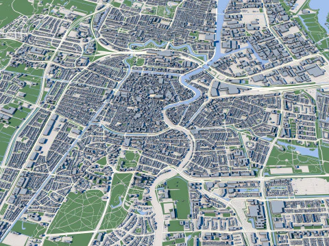 Haarlem City Netherlands 3D Model