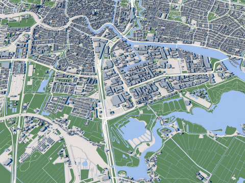 Haarlem City Netherlands Modelo 3D
