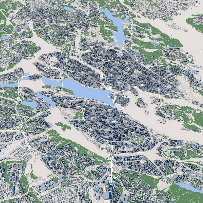 Stockholm City Sweden Modelo 3D .c4d .max .obj .3ds .fbx .stl .blend