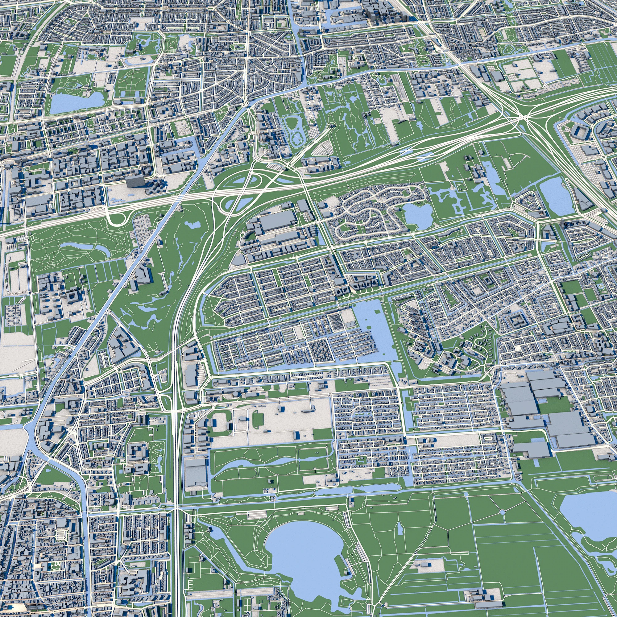 The Hague City Netherlands 3D Model .c4d .max .obj .3ds .fbx .stl .blend 