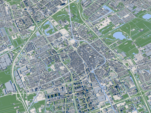 The Hague City Netherlands 3D Модель