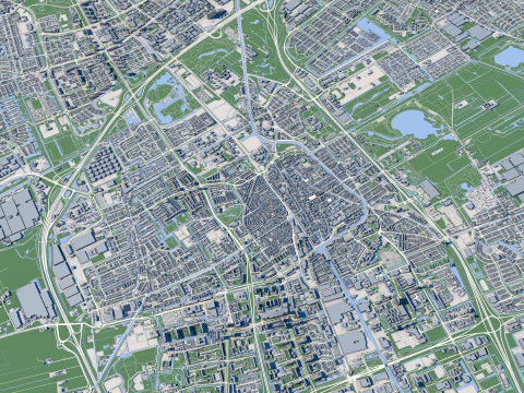 The Hague City Netherlands 3D Model