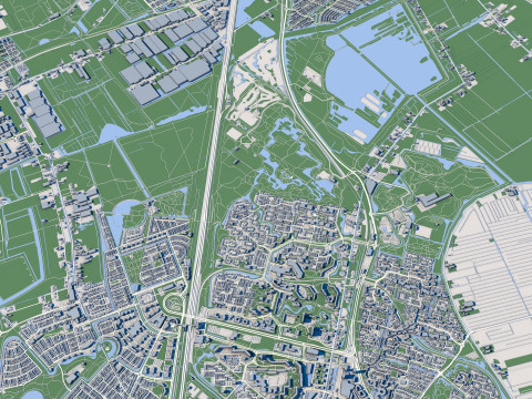 The Hague City Netherlands 3D Модель