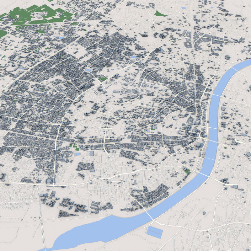 Ahmedabad City India 3D Model .c4d .max .obj .3ds .fbx .stl .blend