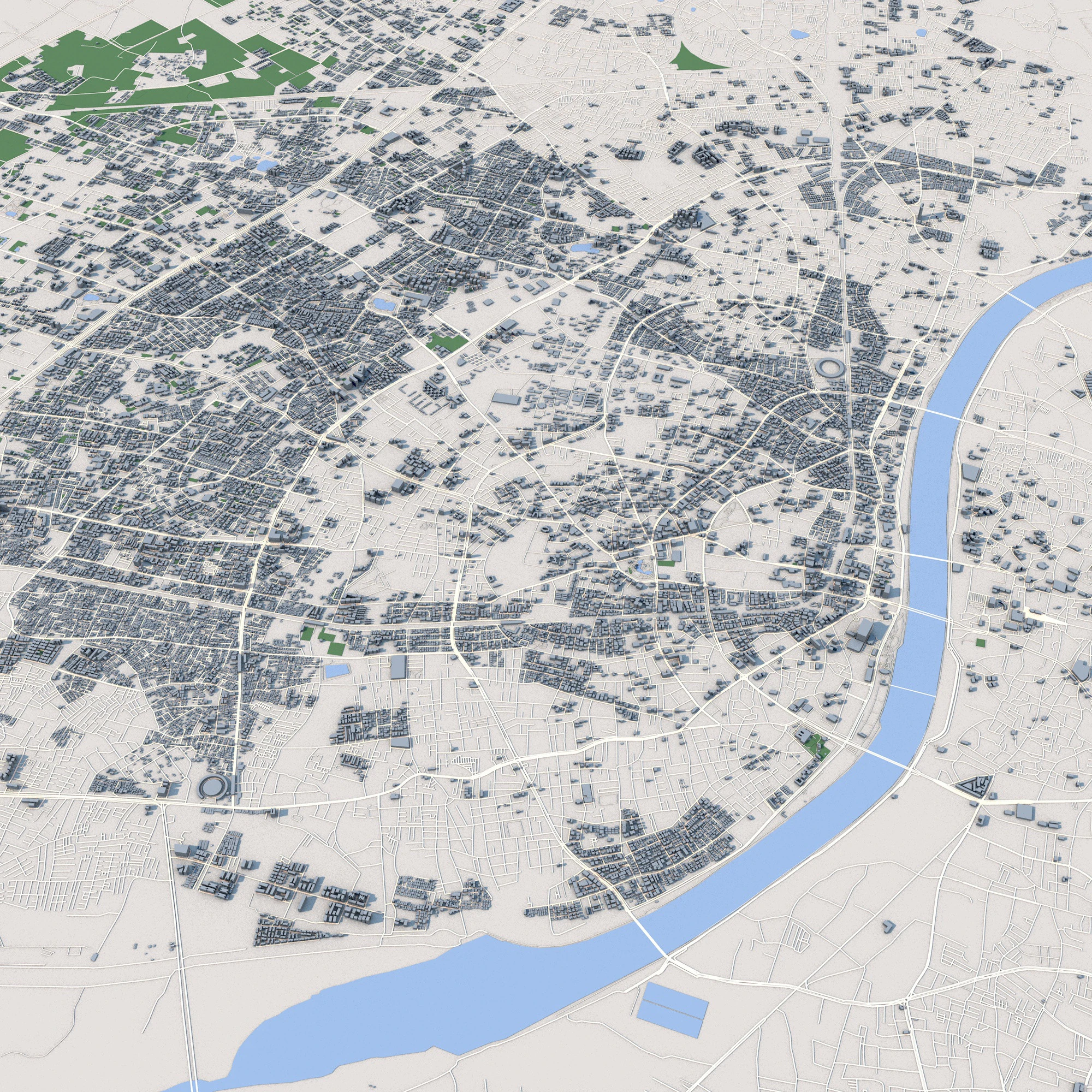 Ahmedabad City India 3D Model .c4d .max .obj .3ds .fbx .stl .blend 
