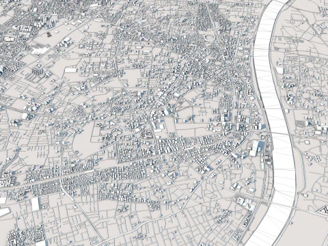 Ahmedabad City India 3D Model