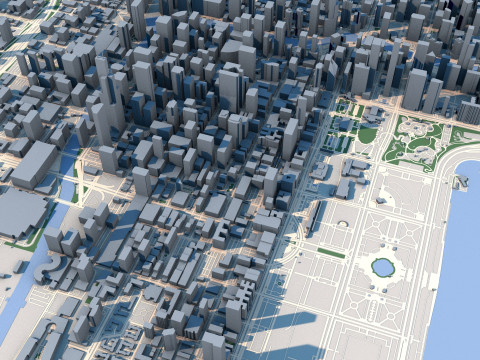 Chicago City in Illinois United States 3D Модель