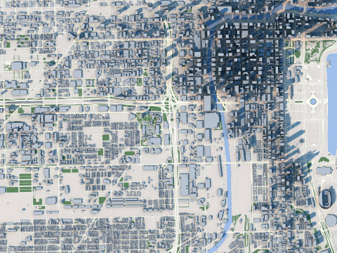 Chicago City in Illinois United States Modelo 3D