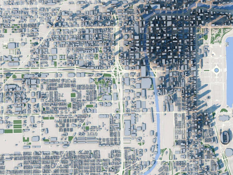 Chicago City in Illinois United States 3D Model