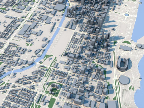 Chicago City in Illinois United States 3D Model